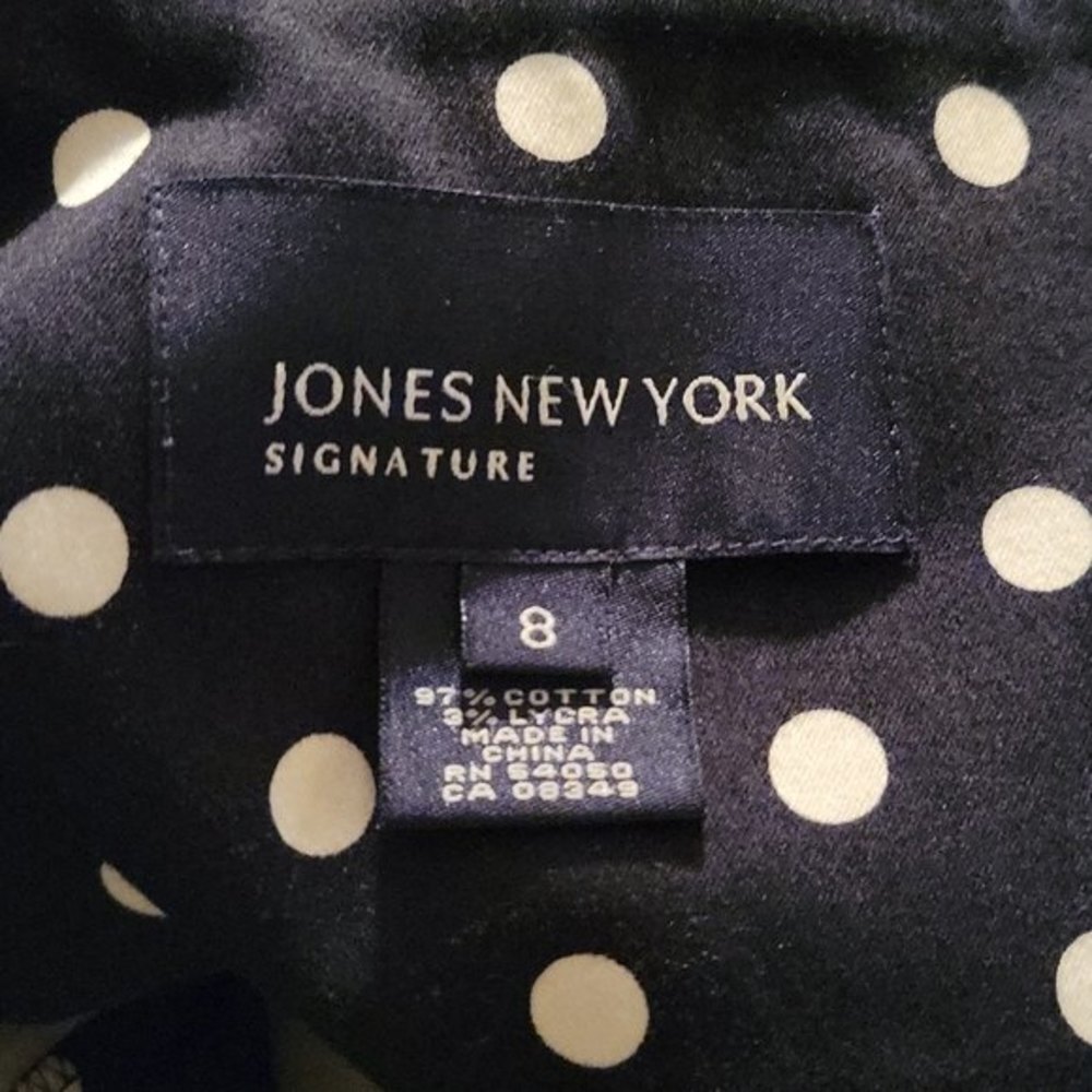 Womens Jones New York Black with white polka dot halter dress size 8 - Picture 7 of 7